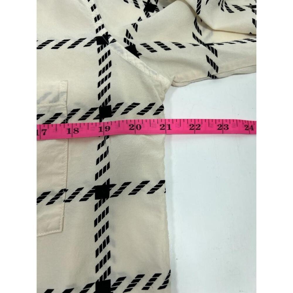 Anine Bing Aspen Button Up Blouse In Cream Check Sz XS See Pics - Picture 6 of 9